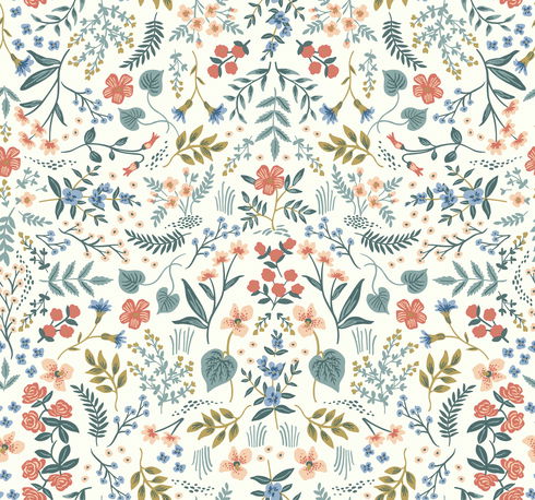 Wildwood Beige & Coral Wallpaper