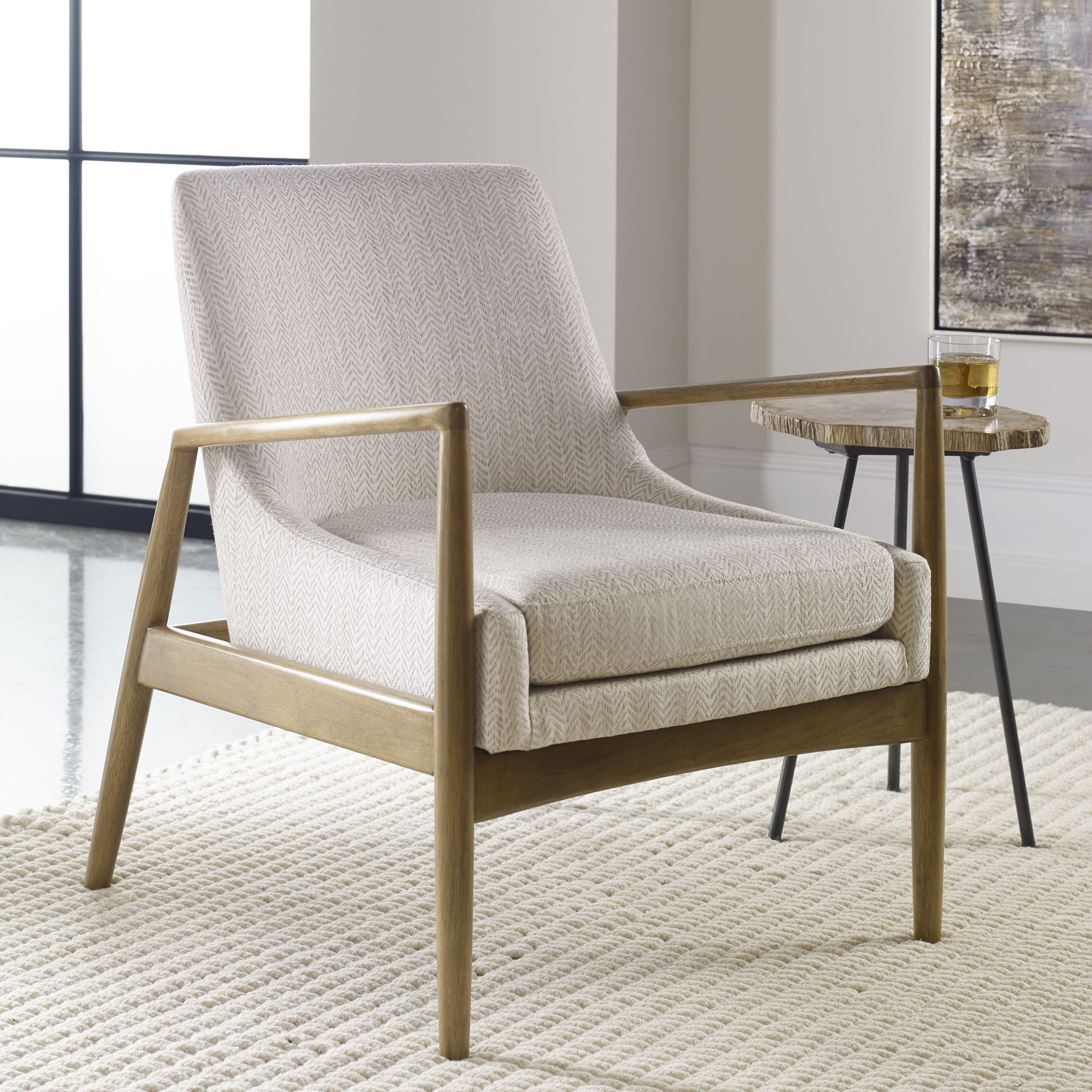 Bev White Accent Chair large image 