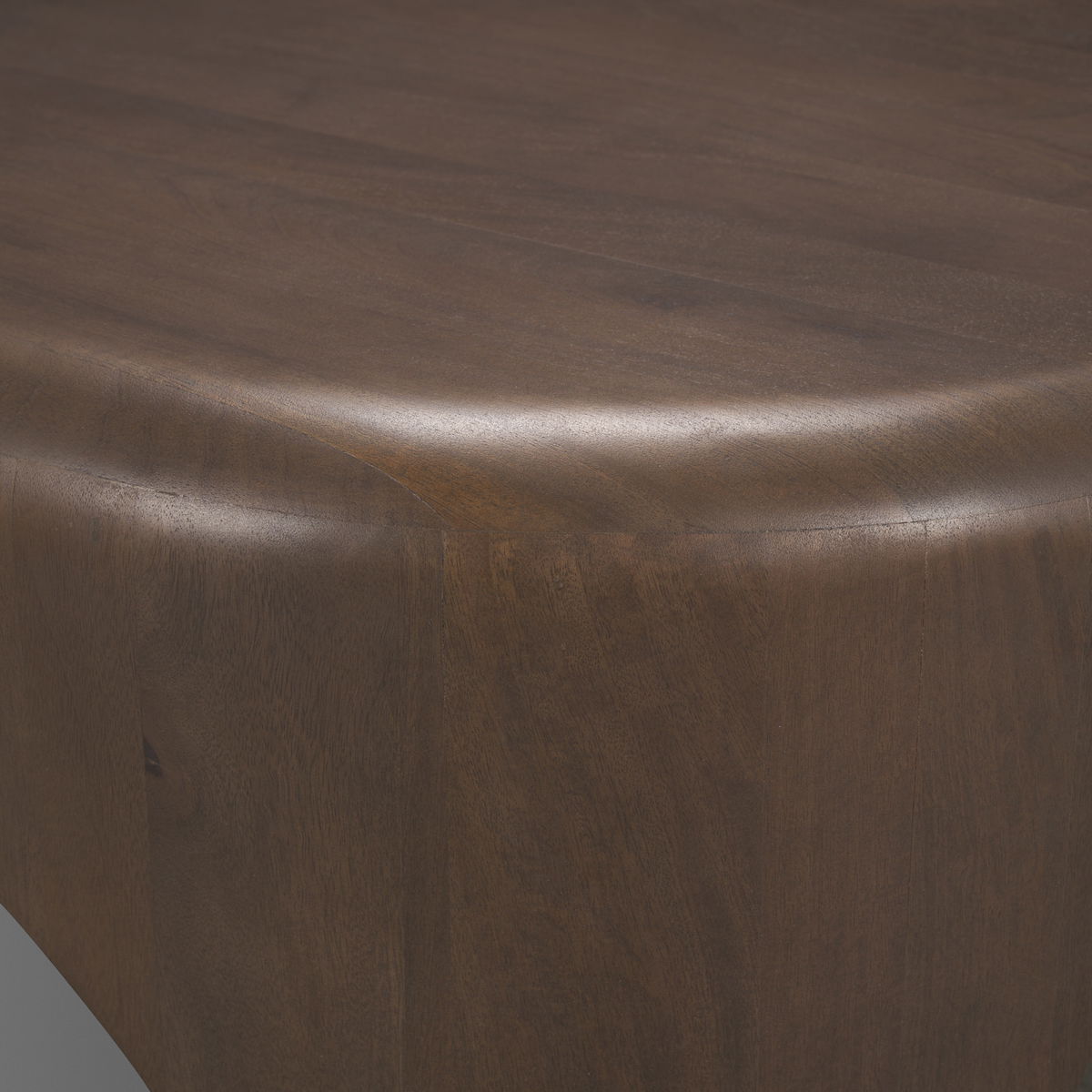 Shima Oval Dark Brown Wood with Arched Legs Coffee Table, by Mercana, 48" length x 28" width x 16" height View 8
