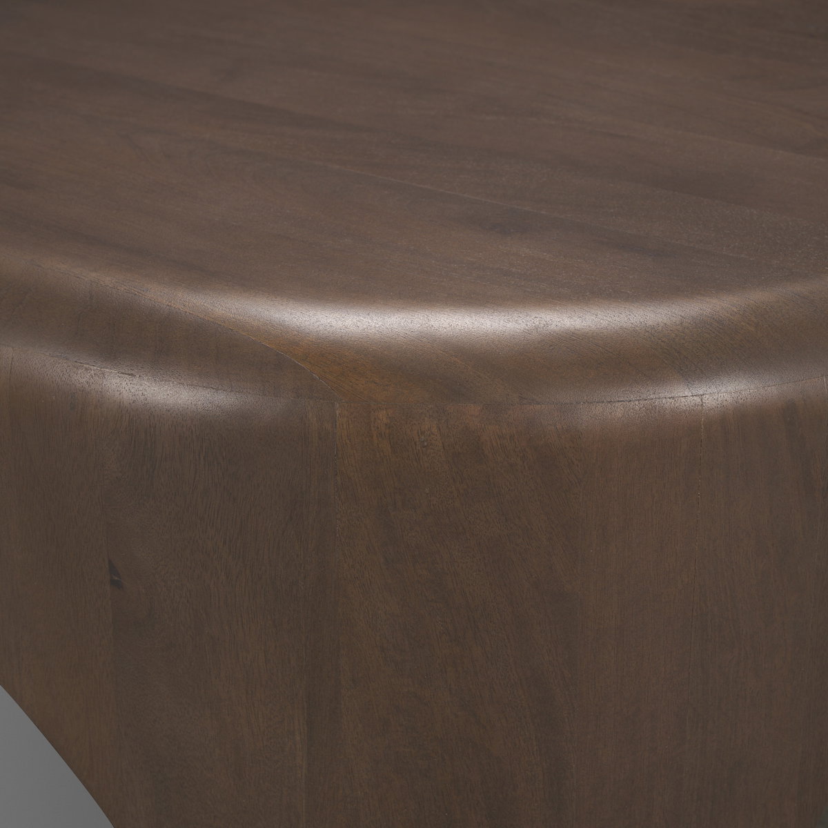 Shima Oval Dark Brown Wood with Arched Legs Coffee Table, by Mercana, 48" length x 28" width x 16" height View 8