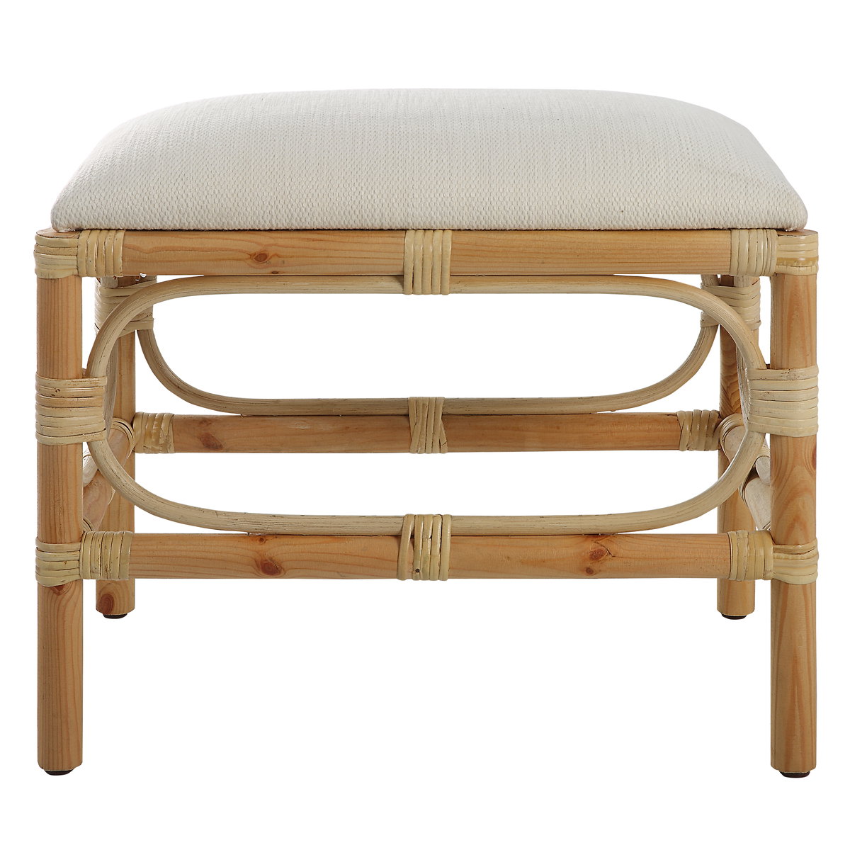 Laguna Small White Bench, Furniture by Uttermost, 24" width x 20" height x 16" depth View 1