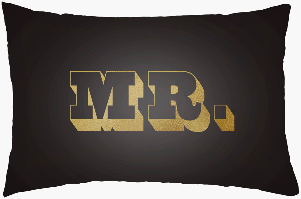 Mr & Mrs Lumbar Pillow, Decorative Pillow by Surya, 14" length x 22" width