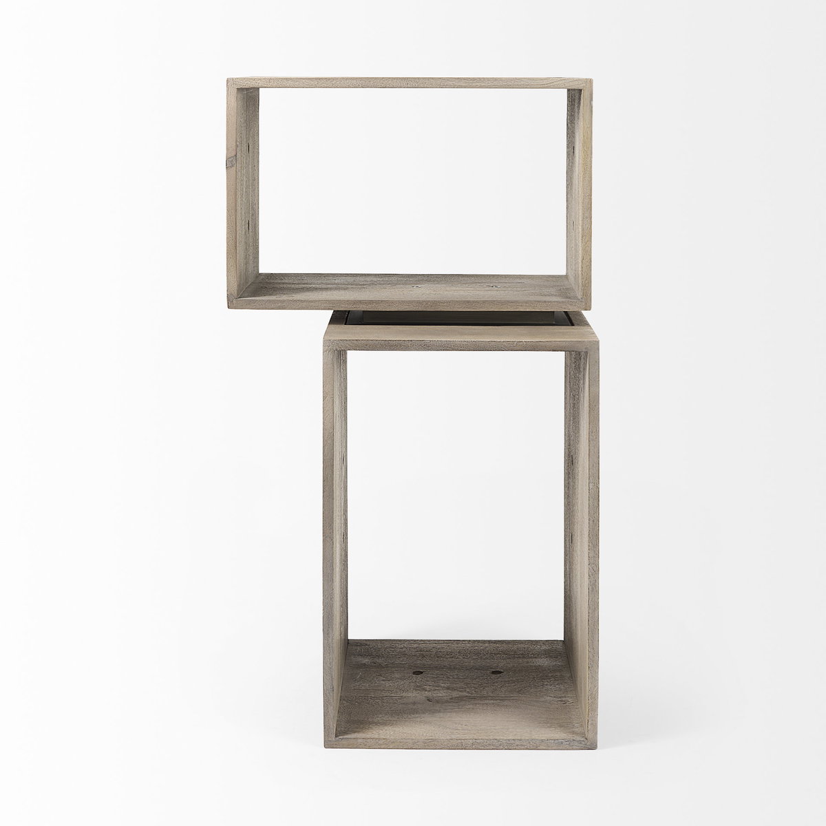 Simul (Set of 2) Light Brown Wood Modular Shelving Unit, Shelving & Bookcase by Mercana, 24" length x 16" width x 16" height View 8