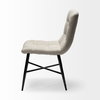 Barrow Solid Back Dining Side Chair | Beige Fabric with Black Metal, Dining Chair by Mercana, 19.75" length x 24" width x 34" height thumbnail 8