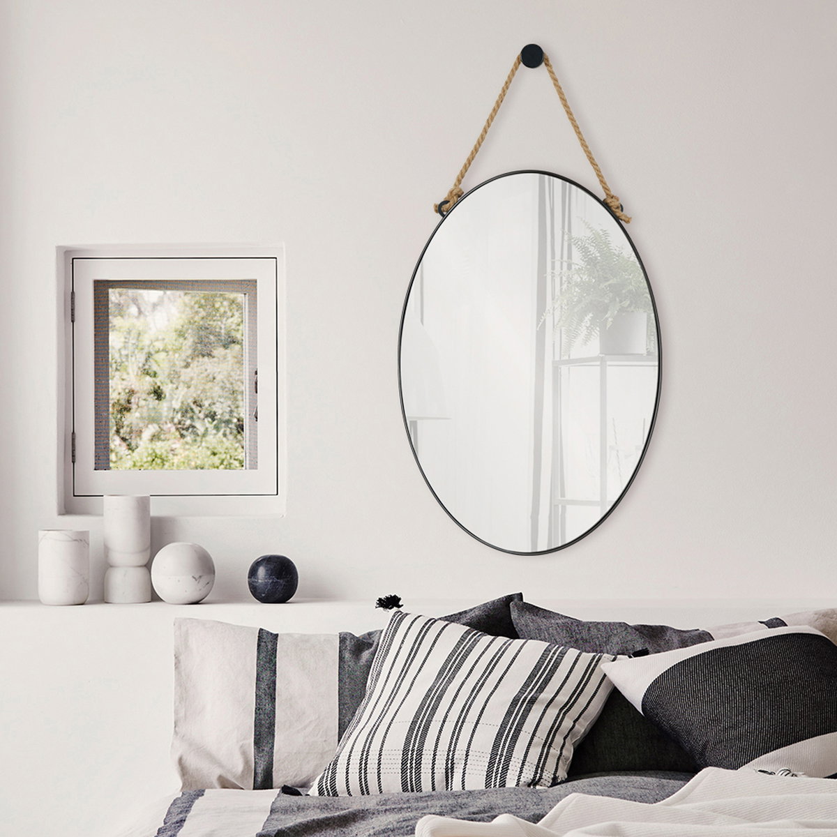 Parbuckle Wall Mirror, by Renwil, 42" height x 2.25" depth View 6