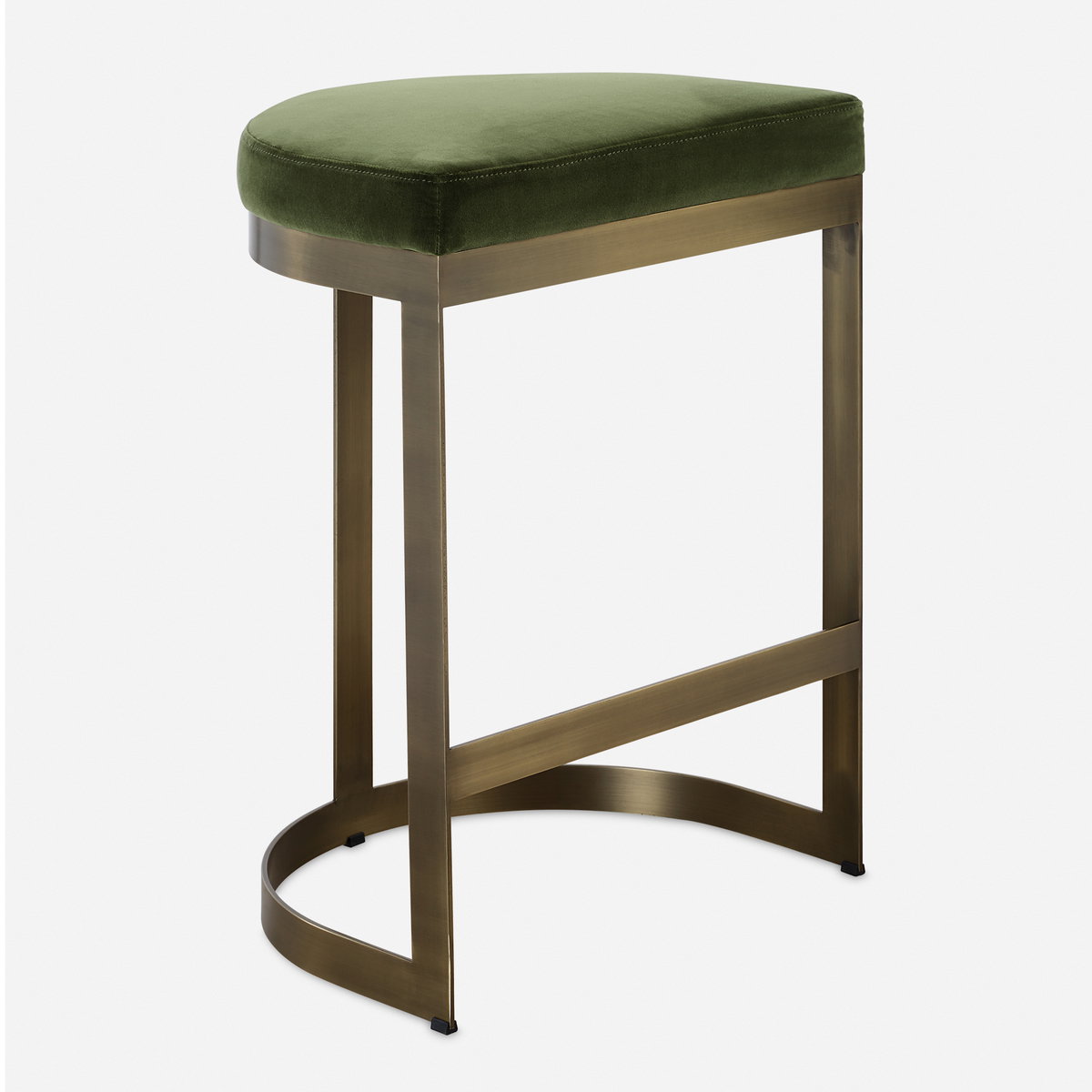 Ivanna Brass Moss Counter Stool, Counter & Bar Stool by Uttermost, 18" width x 26" height x 15" depth View 1
