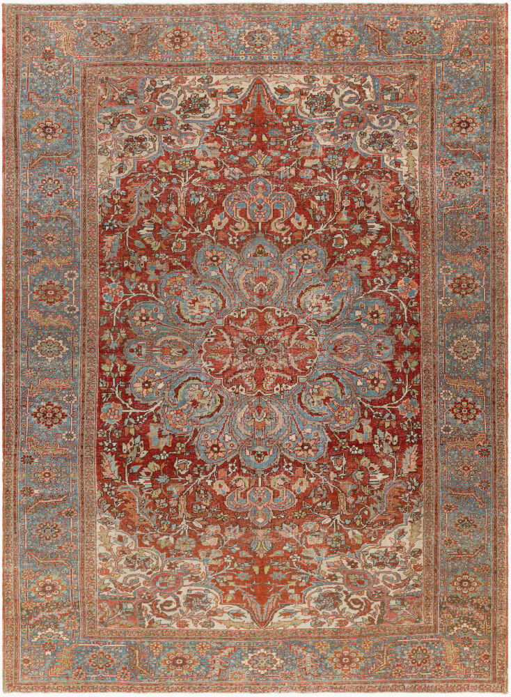 Antique One of a Kind Handmade Rug, by Surya, 12'6" length x 9' width