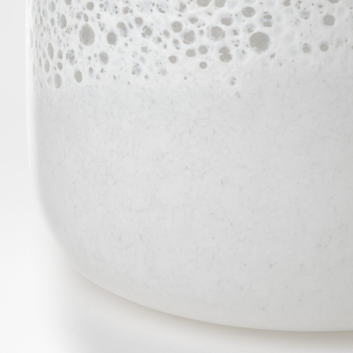 Pearl Short White Gold Rim Glass Vase, by Mercana, 8.39" length x 8.39" width x 8.46" height View 11