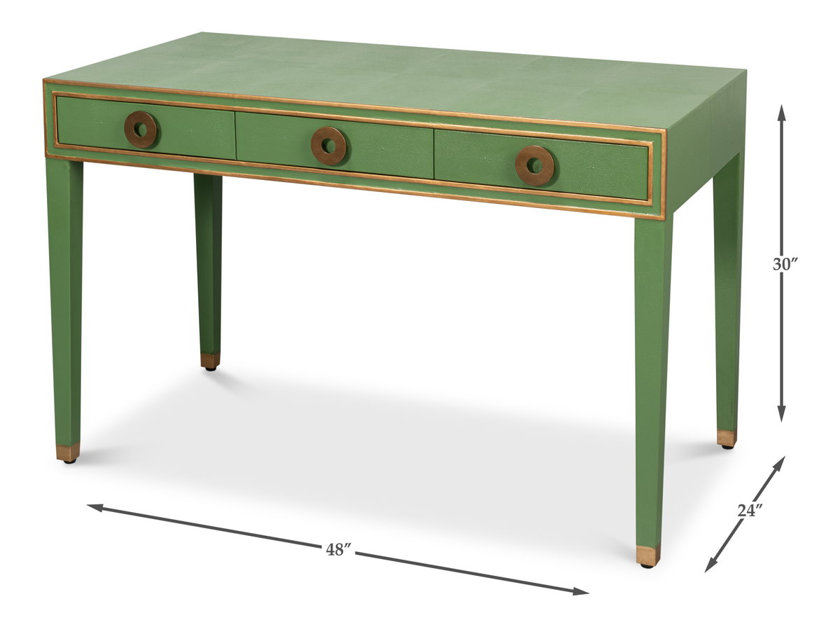 Gabriella Shagreen Desk/Table Watercress, by Sarreid, 2' length x 4' width x 2'6" height View 13