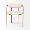 Parker Curved Back Dining Arm Chair | Cream Fabric with Gold Metal, Dining Chair by Mercana, 21.46" length x 21.06" width x 28.74" height thumbnail 7