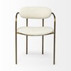 Parker I Cream Fabric Seat Gold Metal Frame Dining Chair, by Mercana, 21.46" length x 21.06" width x 28.74" height thumbnail 6