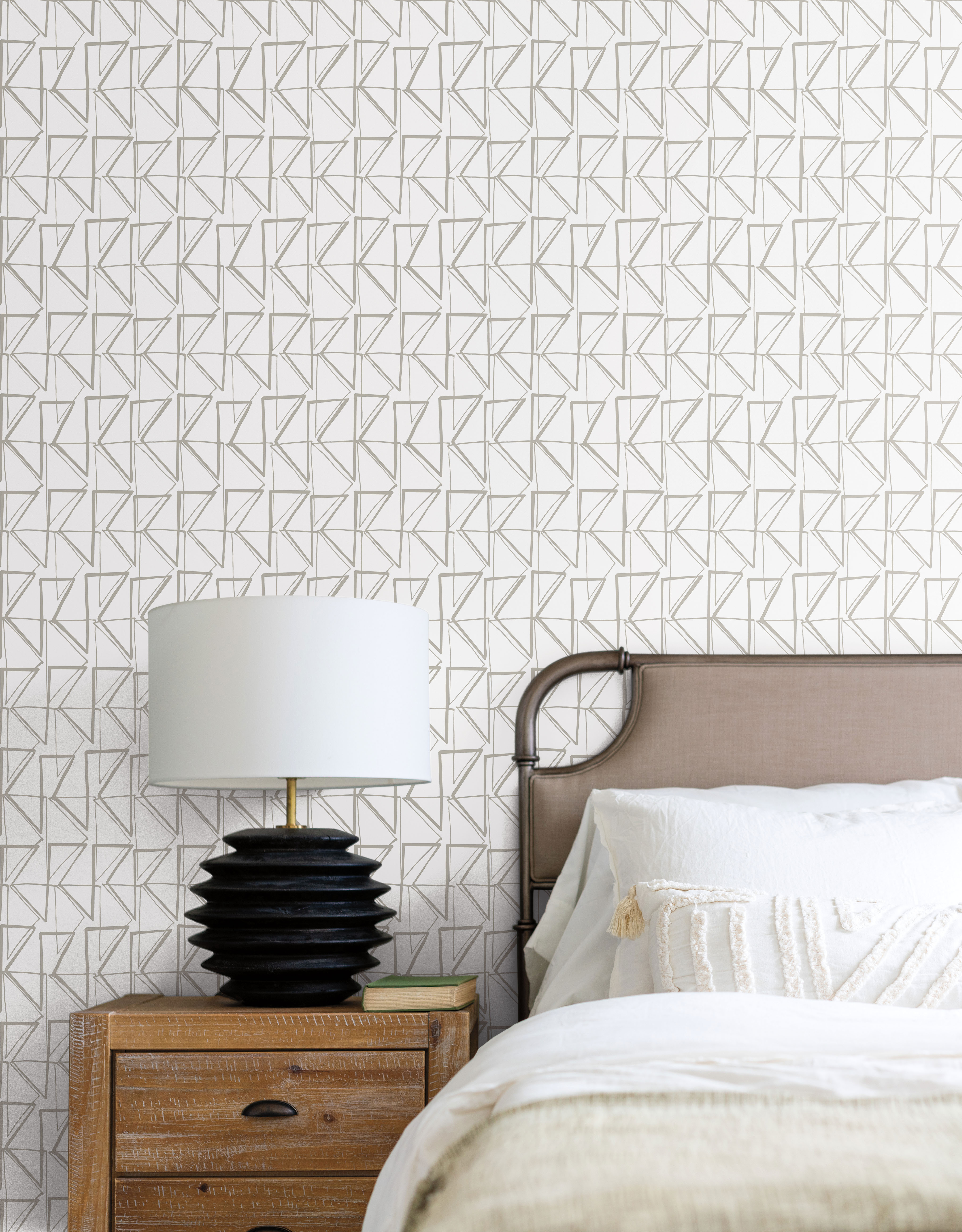 Love Triangles  Gold Metallic Peel & Stick Wallpaper large image 