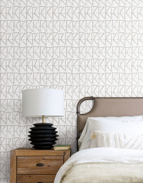 Love Triangles  Gold Metallic Peel & Stick Wallpaper