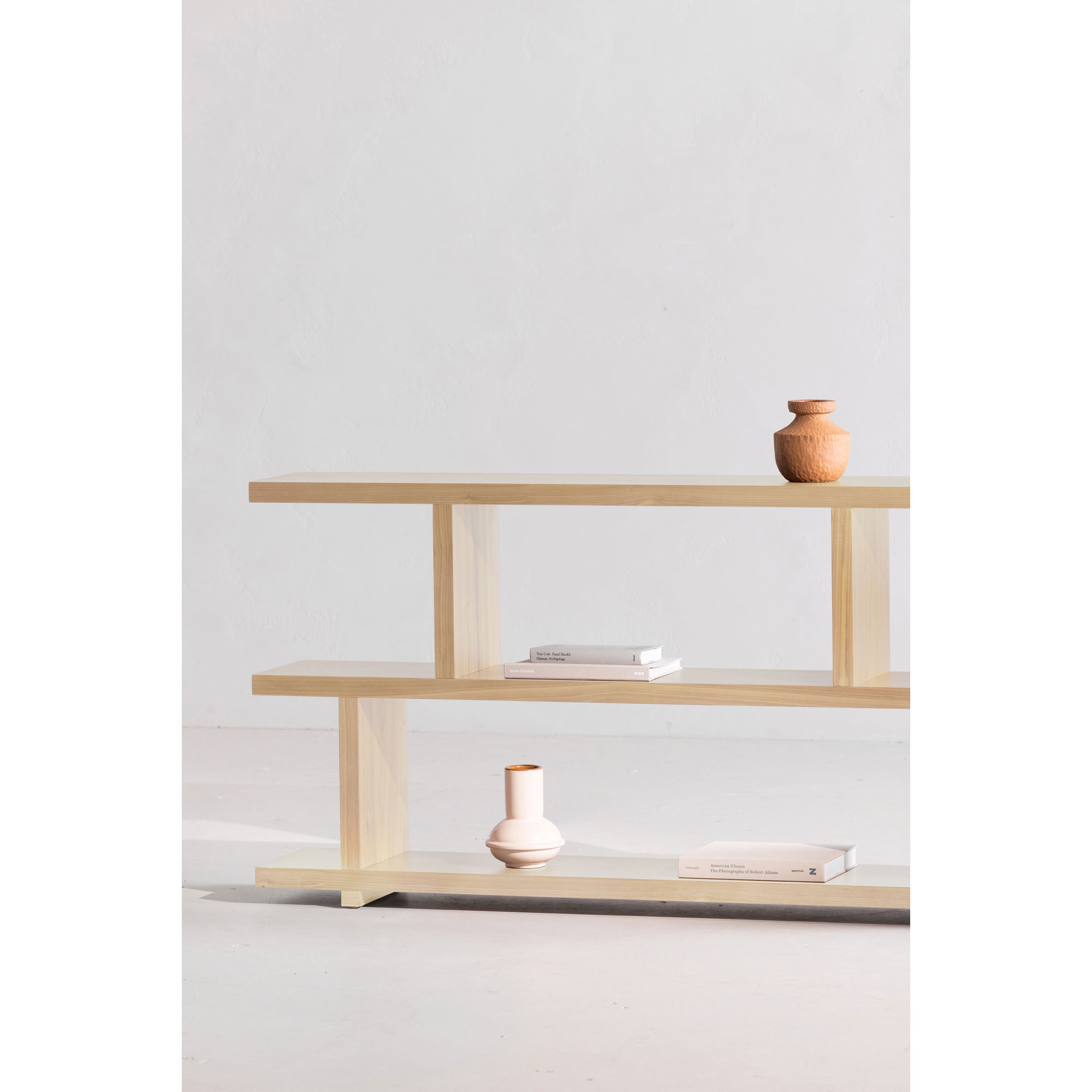 Miri Small Shelf Oak, Shelving & Bookcase by Moe's Home, 63" width x 33" height x 11" depth View 9