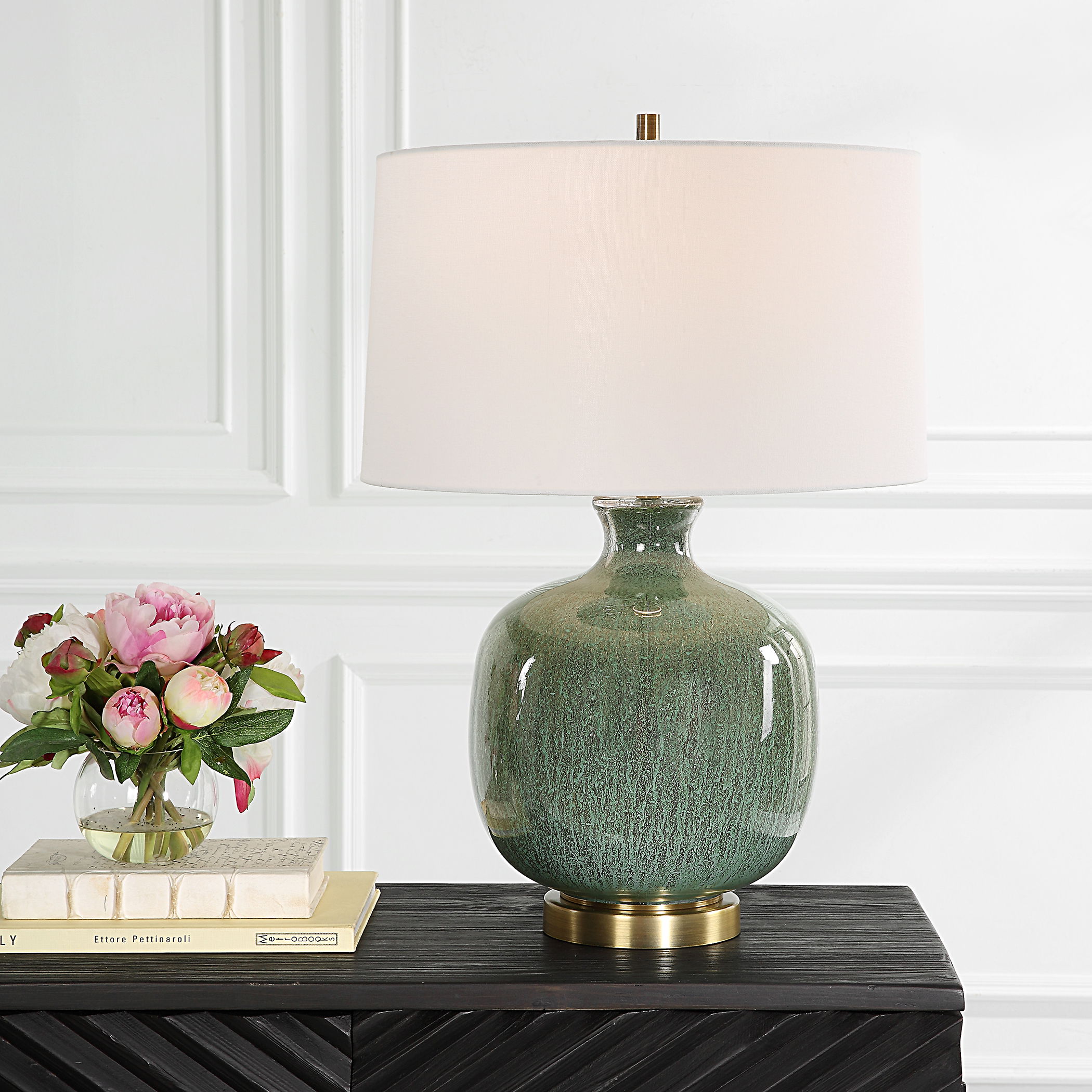 Nataly Aged Green Table Lamp large image 