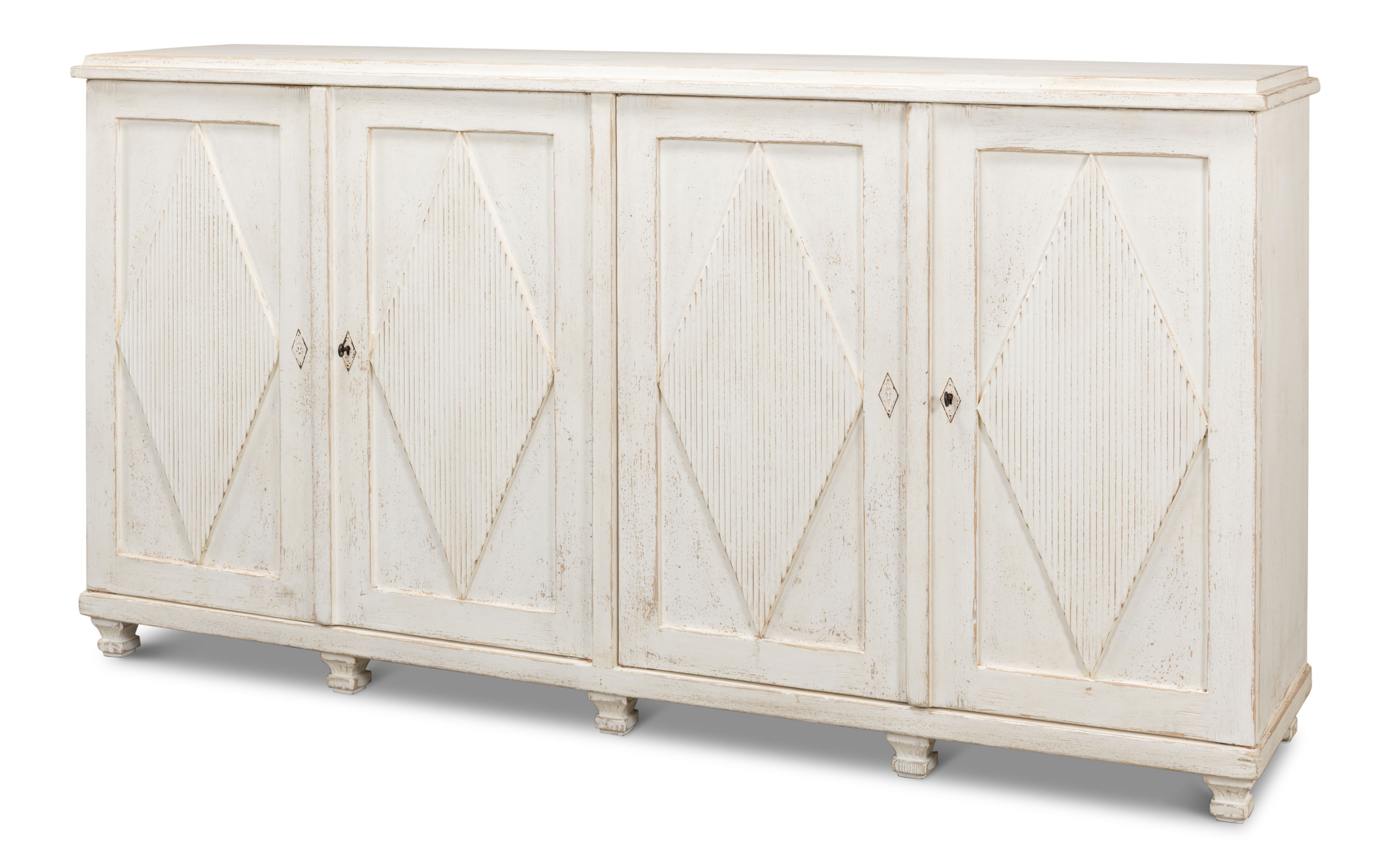 Beecher Sideboard W/4 Doors  Whitewash large image 