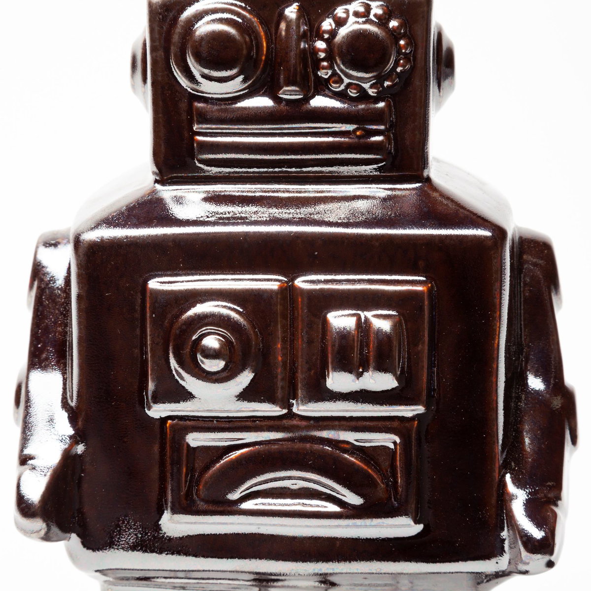 Robby 4L x 3W Bronze Polished Robot, Decorative Object by Mercana, 4.33" length x 3.35" width x 7.48" height View 7