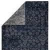 Azuma Hand-Knotted Tribal Dark Blue/ Light Gray Area Rug thumbnail 3