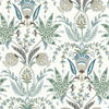 Seaside Jacobean Green & Blue Wallpaper thumbnail 0