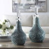Almera Dark Teal Bottles Set/2, by Uttermost, 7.5" width x 1'3.5" height x 7.5" depth thumbnail 2