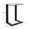Kenora White Marble Accent Table, Side & End Table by Uttermost, 18" width x 22.5" height x 11.75" depth thumbnail 3