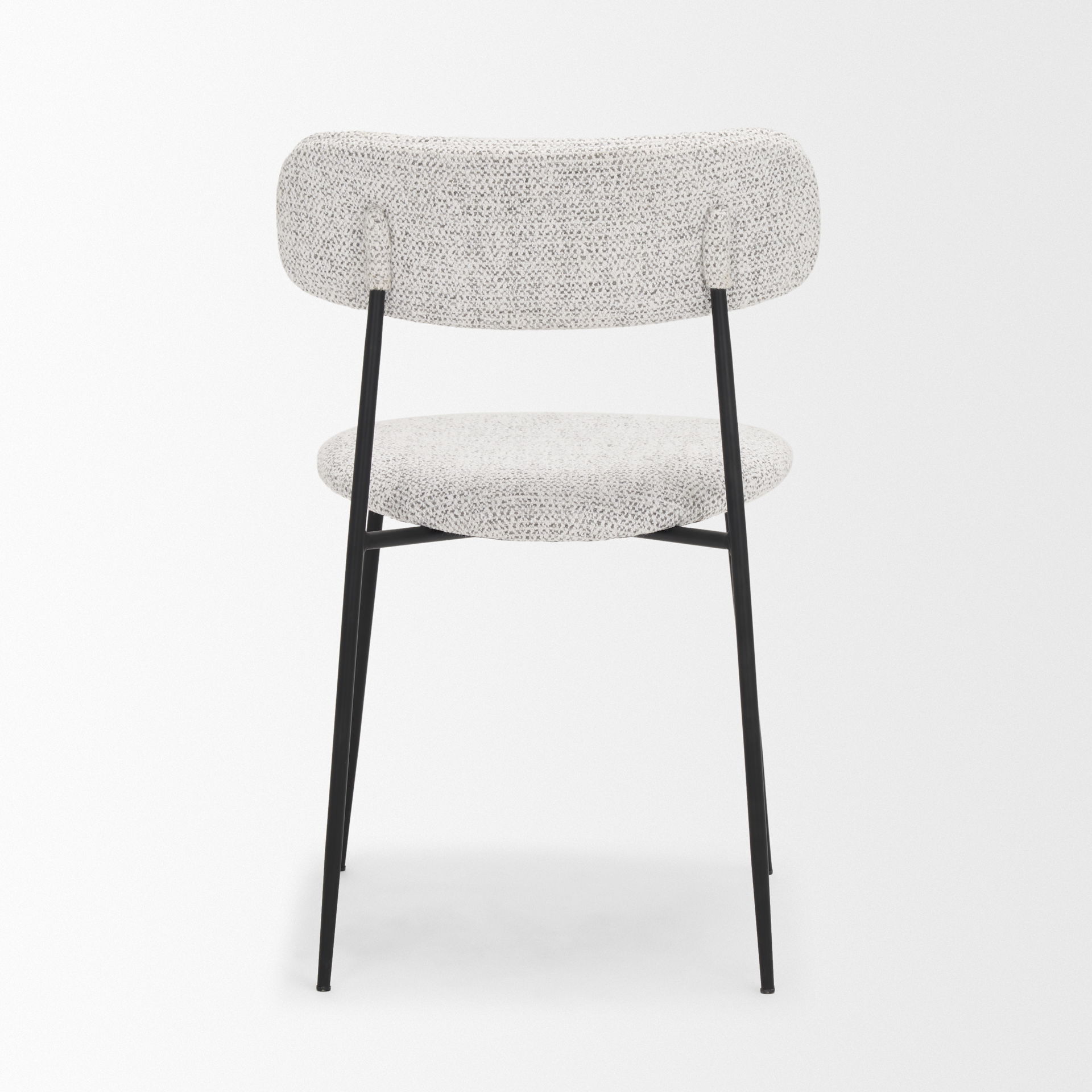 Casey Matte Black Metal with Gray Fabric Dining Chair large image 