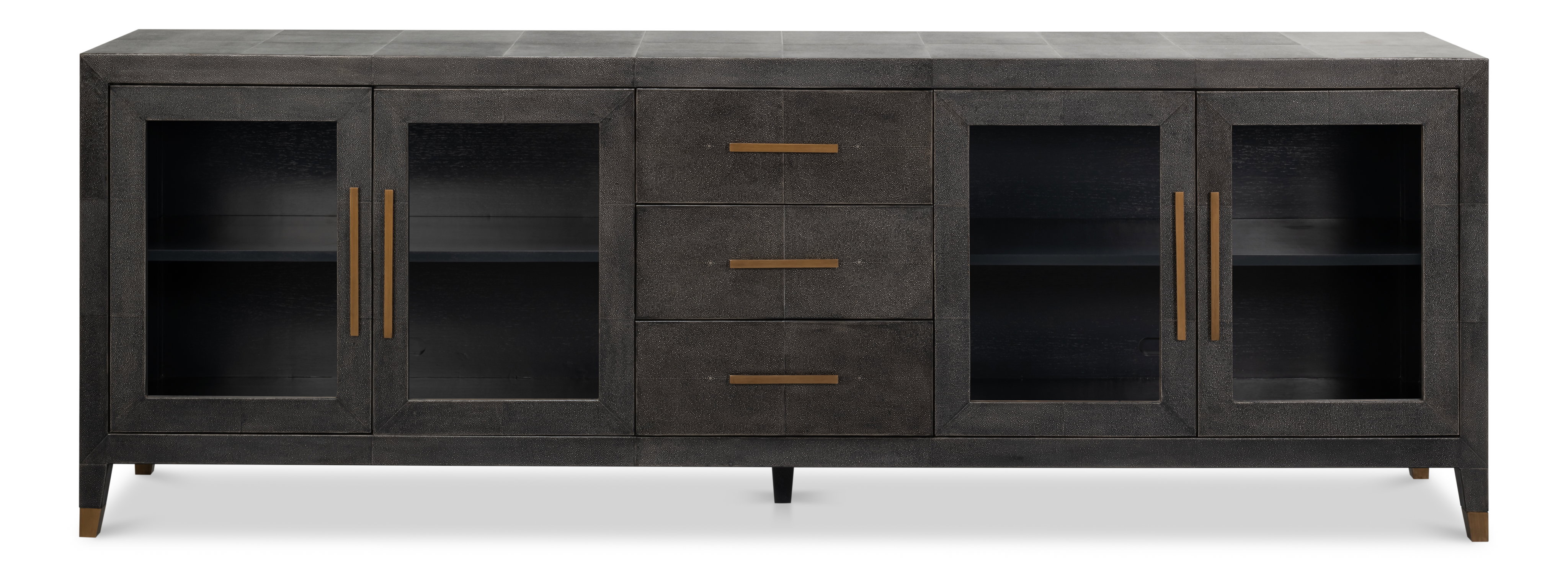 Desmond Sideboard,Shagreen,Antique Grey, Cabinets & Sideboard by Sarreid, 100" length x 18" width x 34" height View 2