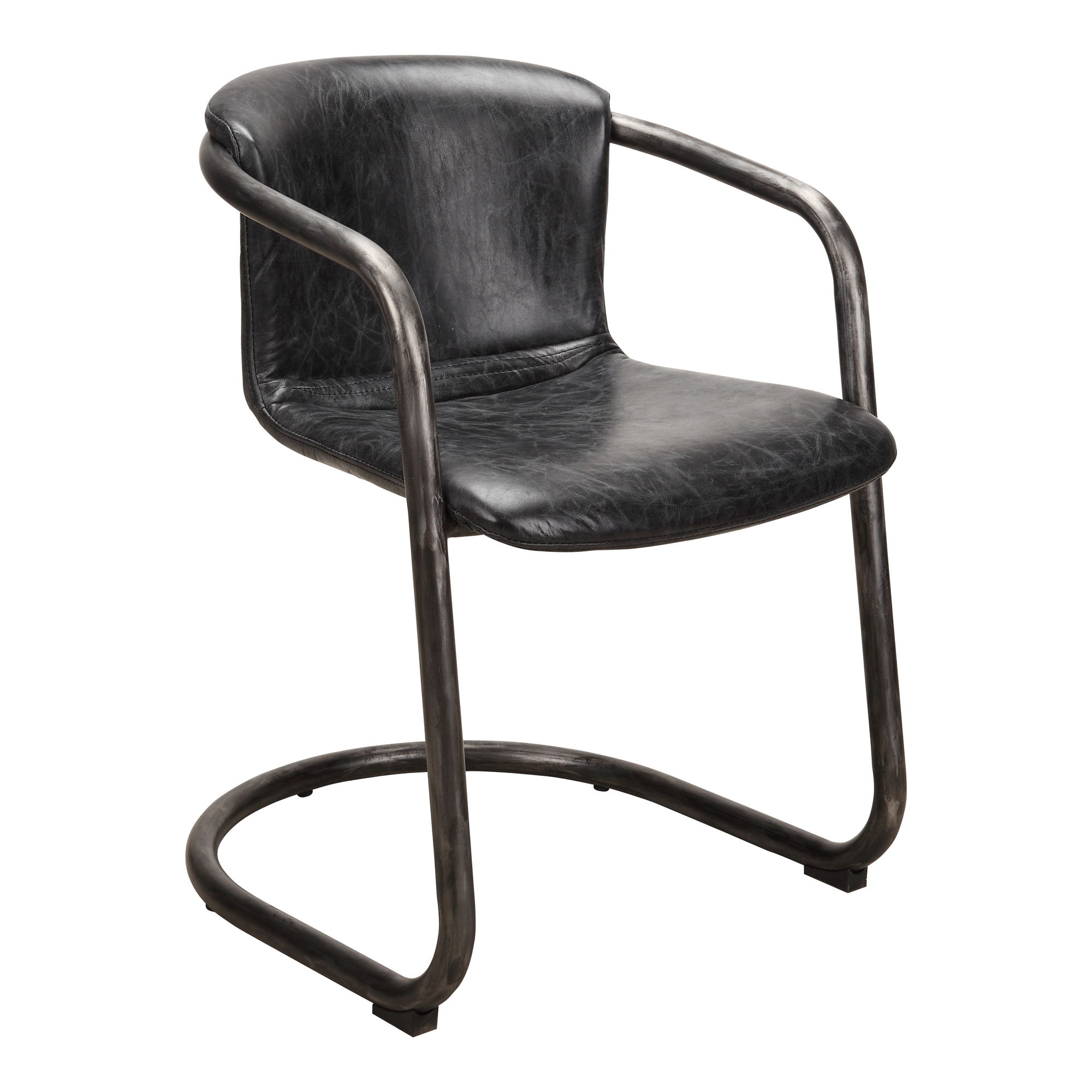 Freeman Dining Chair Onyx Black Leather - Set Of Two large image 