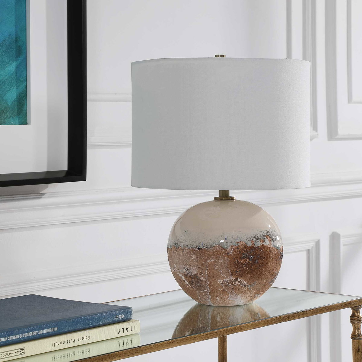 Durango Terracotta Accent Lamp, Table Lamp by Uttermost, 13" width x 18" height x 13" depth View 4
