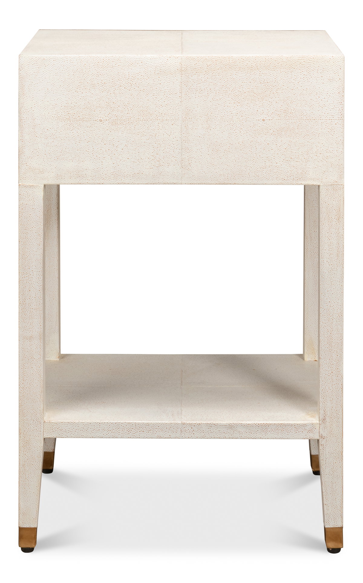 Gabriella Shagreen Nightstand Osprey Wht, by Sarreid, 1'2" length x 1'8" width x 2'7" height View 3