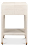 Gabriella Shagreen Nightstand Osprey Wht, by Sarreid, 1'2" length x 1'8" width x 2'7" height thumbnail 3