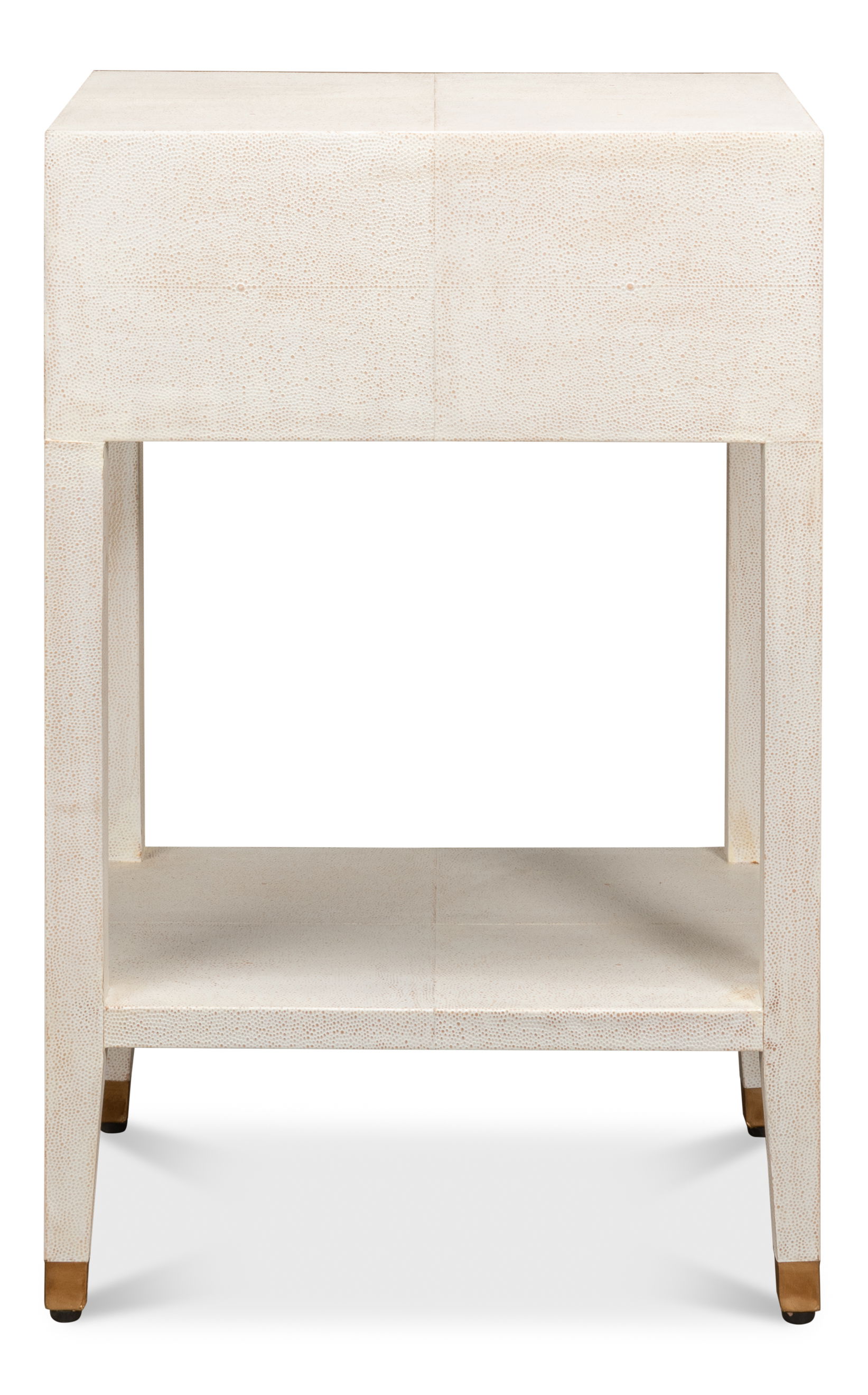 Gabriella Shagreen Nightstand,Osprey Wht, by Sarreid, 20" length x 14" width x 31" height View 3