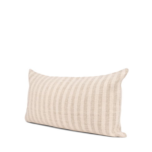 Jace Cream with Beige Stripe Lumbar Decorative Pillow Cover