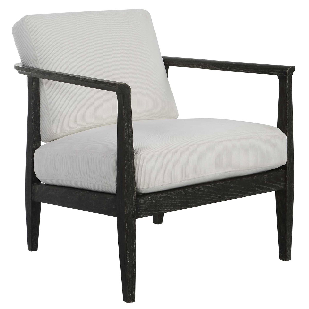 Brunei White Accent Chair, by Uttermost, 28.25" width x 32.5" height x 33.5" depth View 5