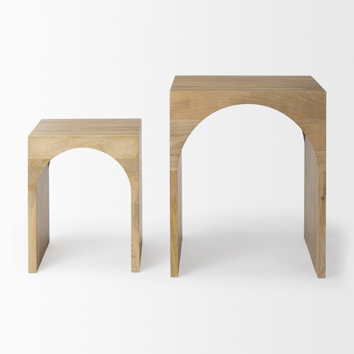 Chloe  Set of 2 Cottage Wood Nesting Accent Tables, Side & End Table by Mercana, 20" length x 20" width x 24" height View 6