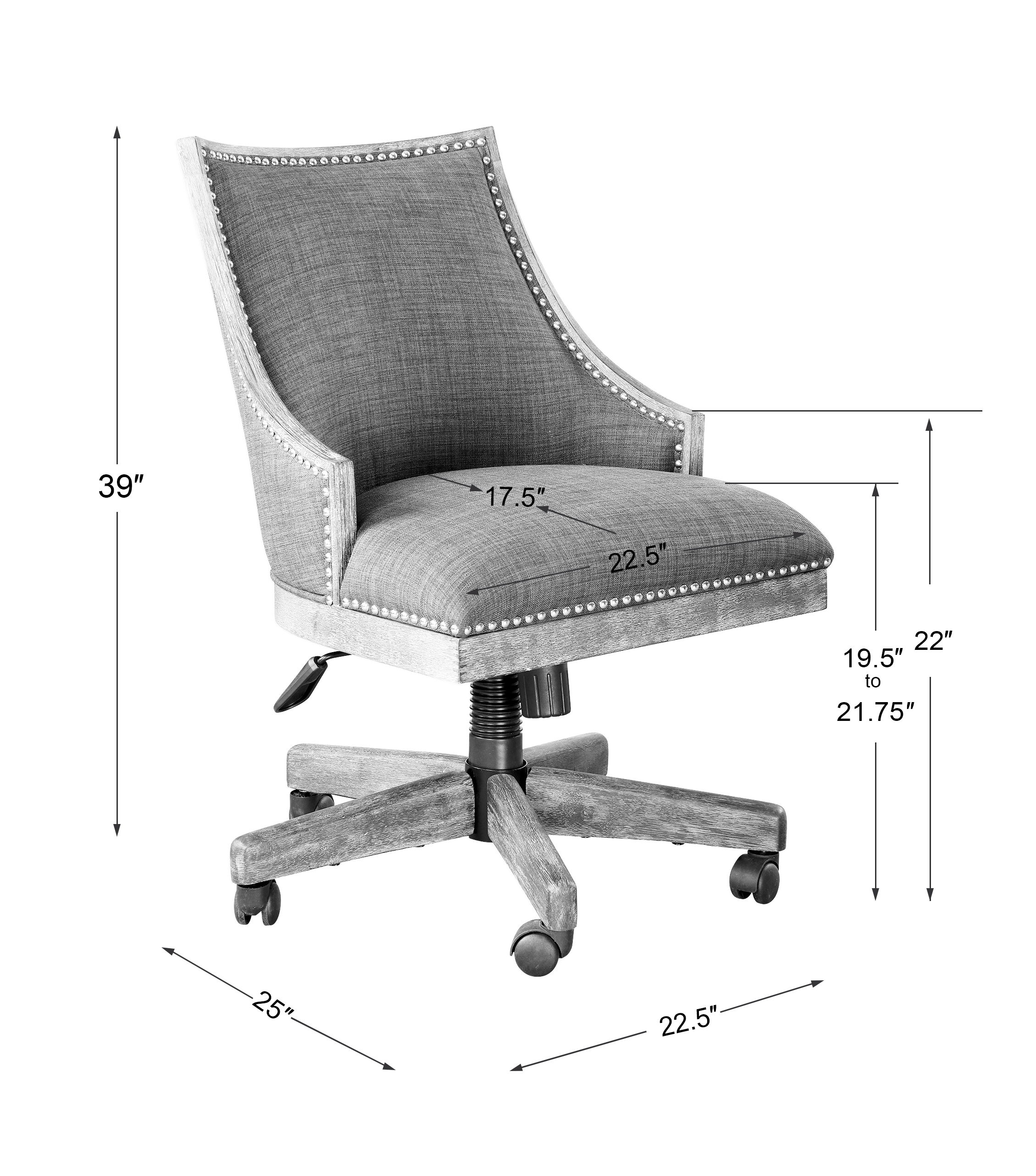 Aidrian Charcoal Desk Chair large image 