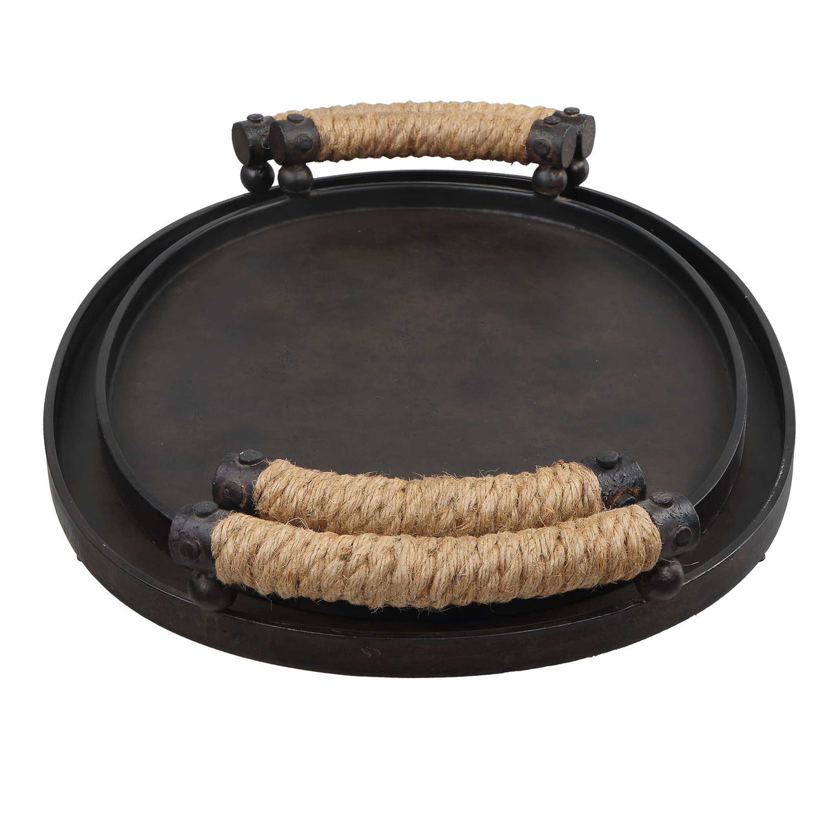 Viggo Bronze Trays Set/2, Decorative Tray by Uttermost, 21.5" width x 2.75" height x 14.5" depth View 4