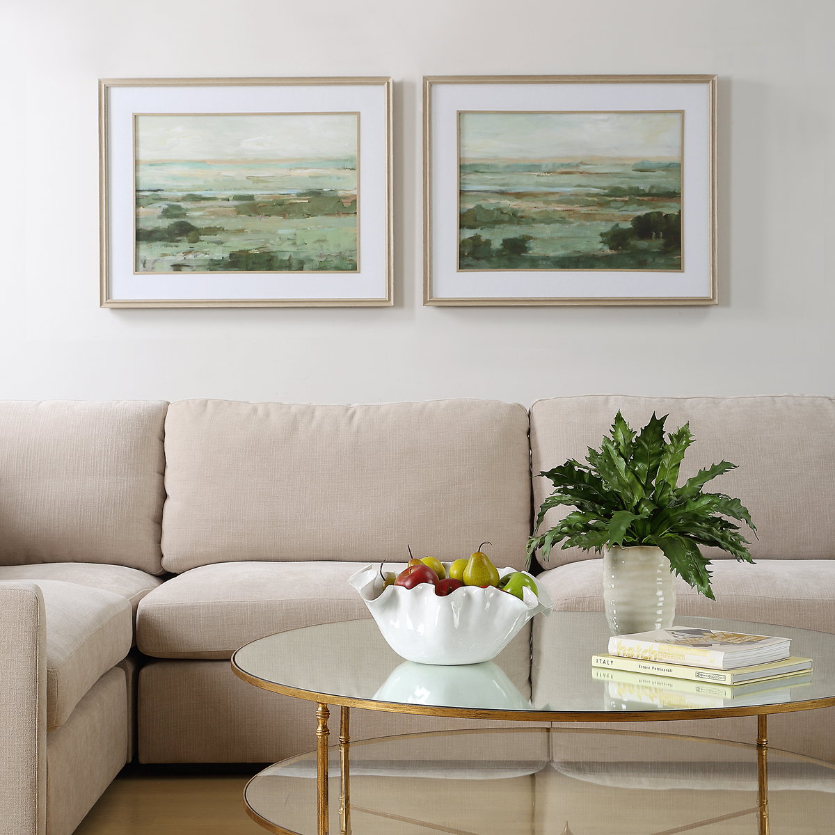 Warm Valley Framed Prints Set/2, Art by Uttermost, 36.5" width x 28.6" height x 1.62" depth View 2