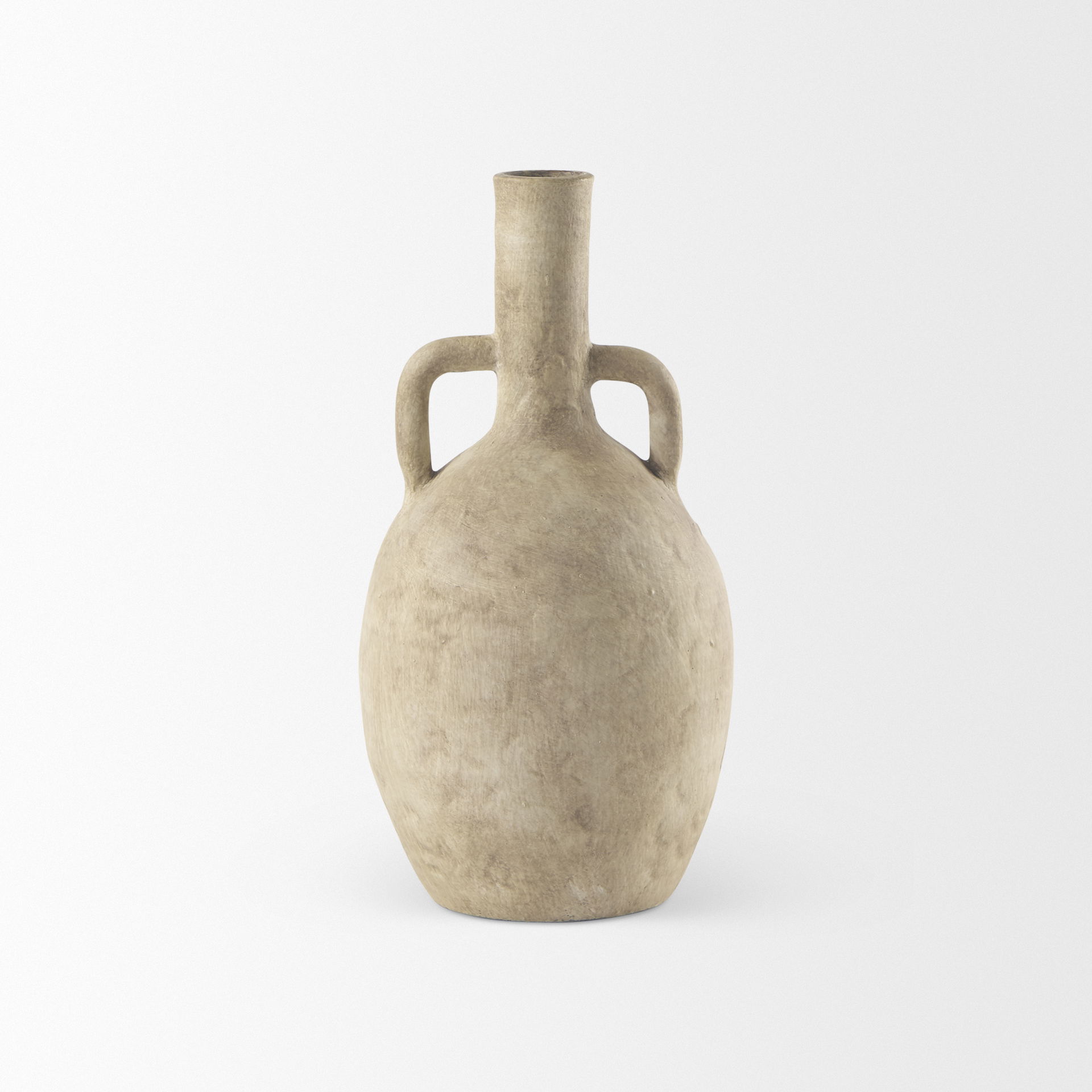 Zenni  Warm Beige Ceramic Vase, by Mercana, 6.1" length x 6.1" width x 12.01" height View 4