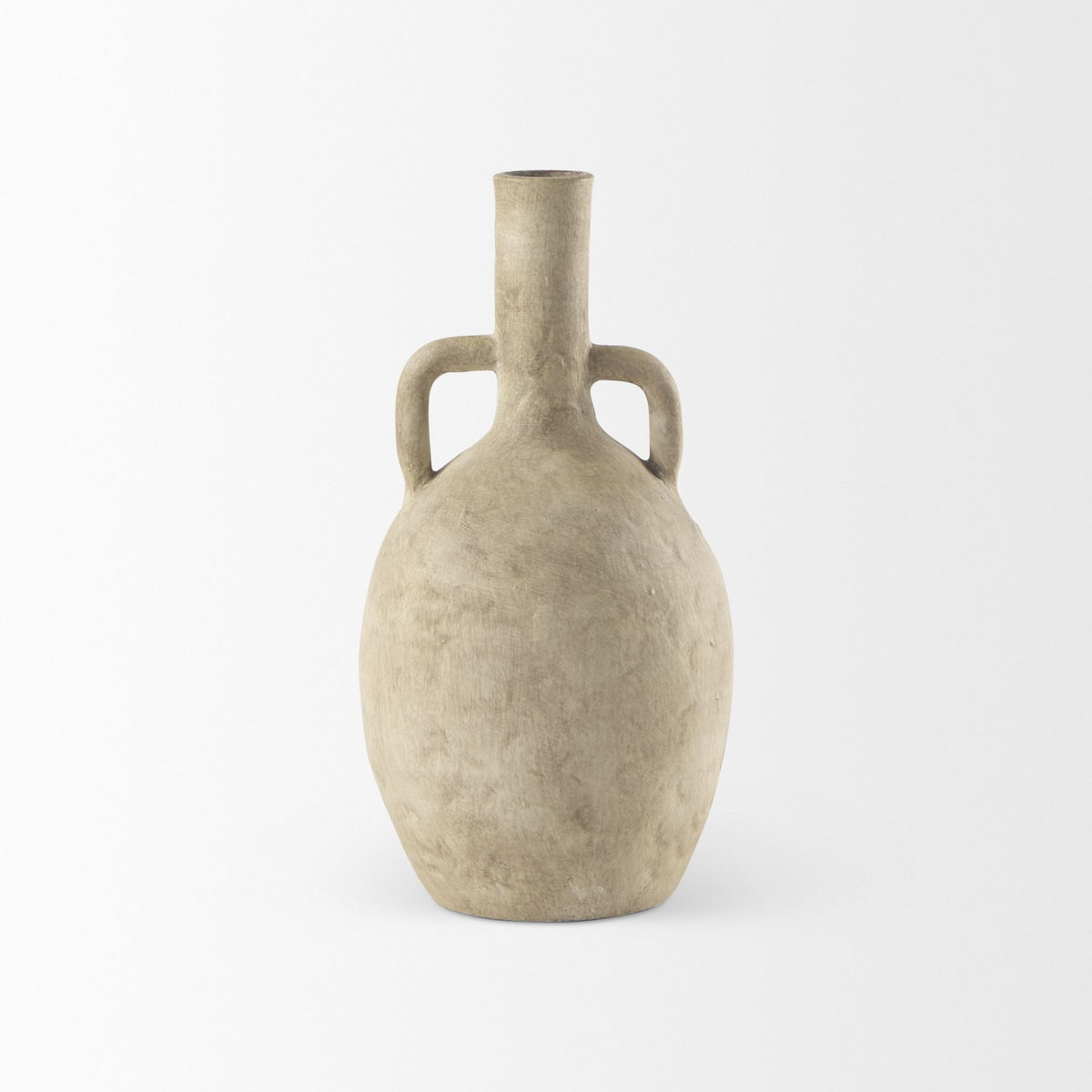 Zenni  Warm Beige Ceramic Vase, by Mercana, 6.1" length x 6.1" width x 12.01" height View 4