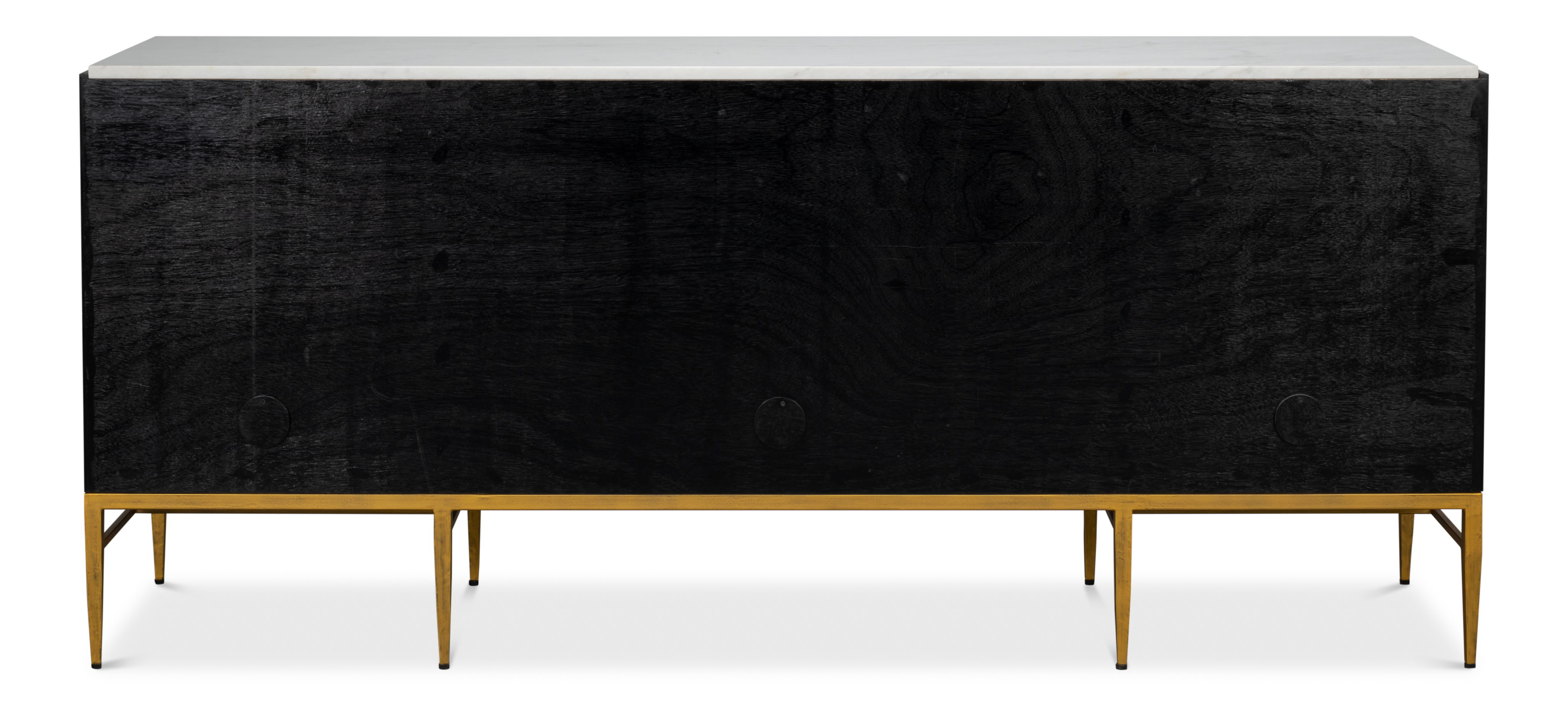 Palisade Shagreen Credenza, Black, Cabinets & Sideboard by Sarreid, 80" length x 19" width x 34" height View 3