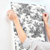 Campagne Toile Black & White Wallpaper, by York Wall, 33' length x 1'8.5" width x 0.02" depth thumbnail 7