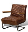 Beverly Hills Chair, Cuba Brown Leather, Seating by Sarreid, 28" length x 33" width x 33" height thumbnail 1