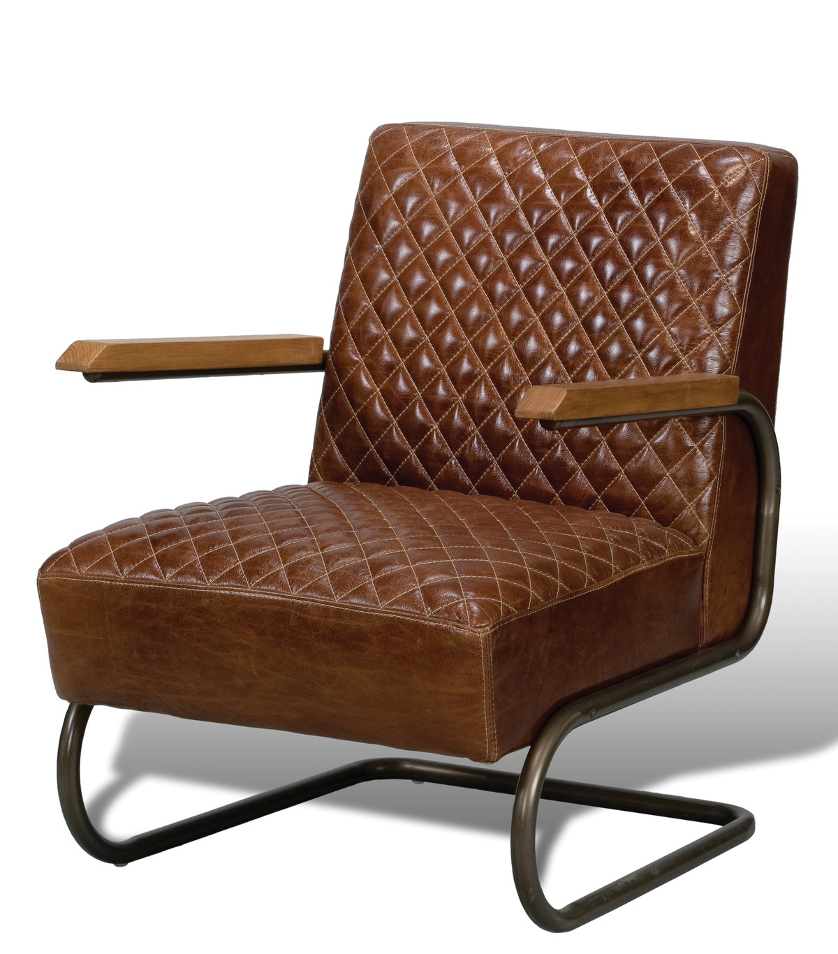 Beverly Hills Chair  Cuba Brown Leather, by Sarreid, 2'9" length x 2'4" width x 2'9" height View 1