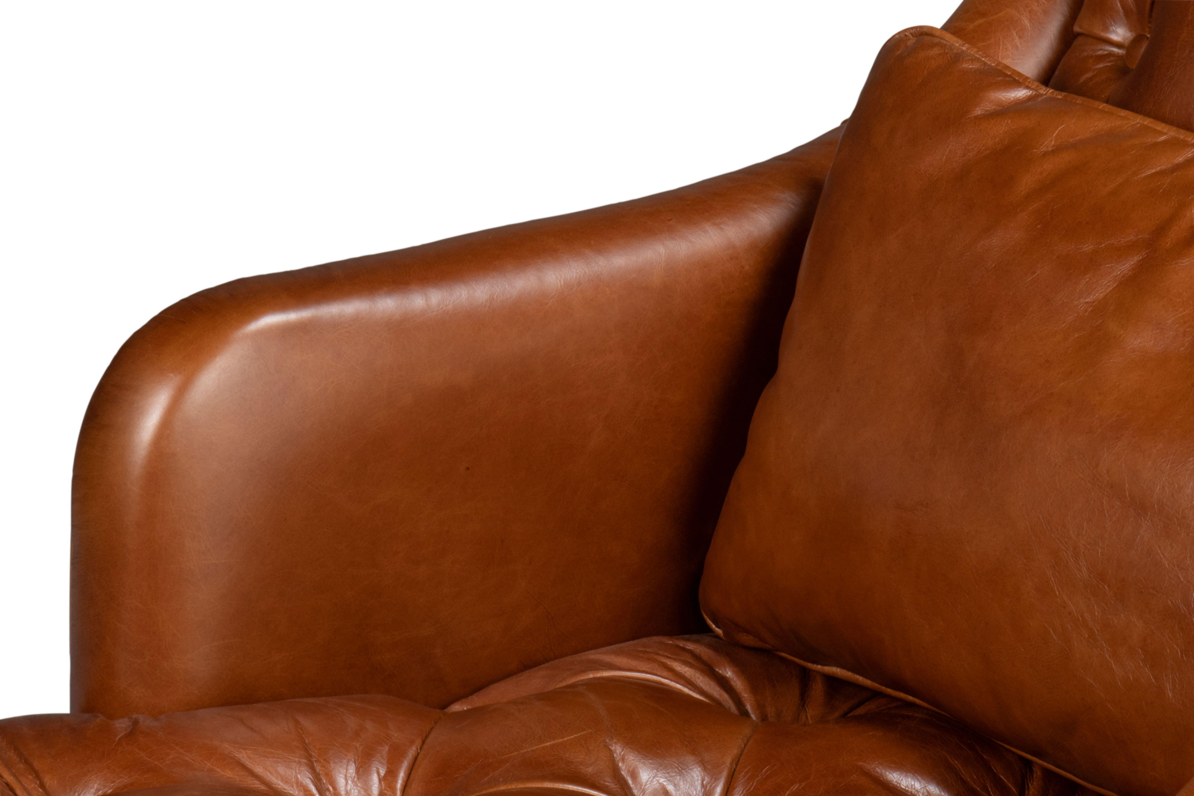 Benton Distilled Leather Chair Brown large image 