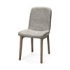 David Grey Fabric Wrap Medium Brown Wood Base Dining Chair, by Mercana, 18.5" length x 26" width x 34.5" height thumbnail 1