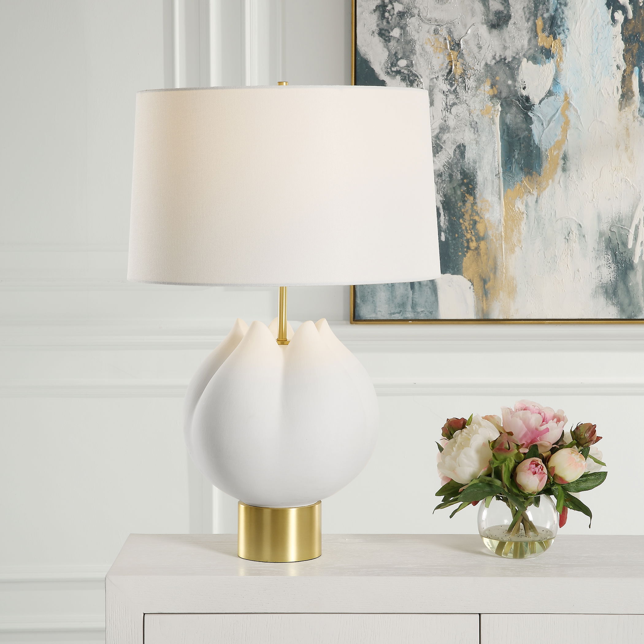 In Bloom White Table Lamp large image 