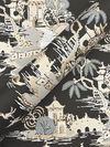 Pagoda And Sampan Scenic Black Wallpaper thumbnail 3