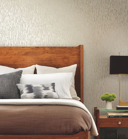 Metallic Cascade Neutrals & Gold Wallpaper