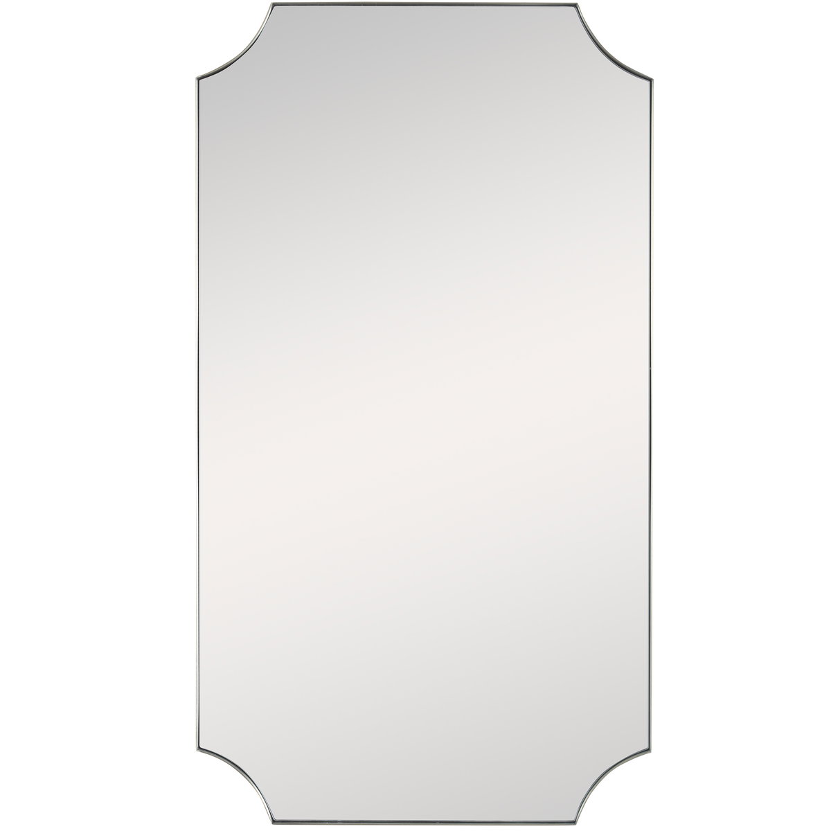 Lennox Brass Scalloped Corner Mirror, by Uttermost, 22.12" width x 40.12" height x 1.25" depth View 1